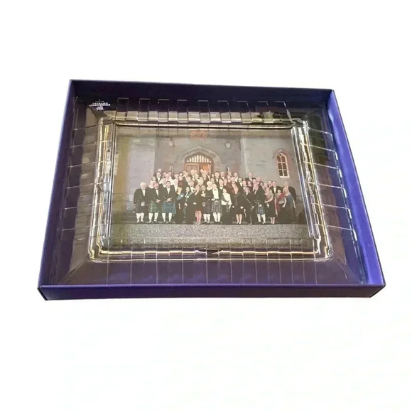 Edinburgh Crystal Large Crystal Photograph Frame Picture 5X7" Wedding Gift VTG - Picture 5 of 8